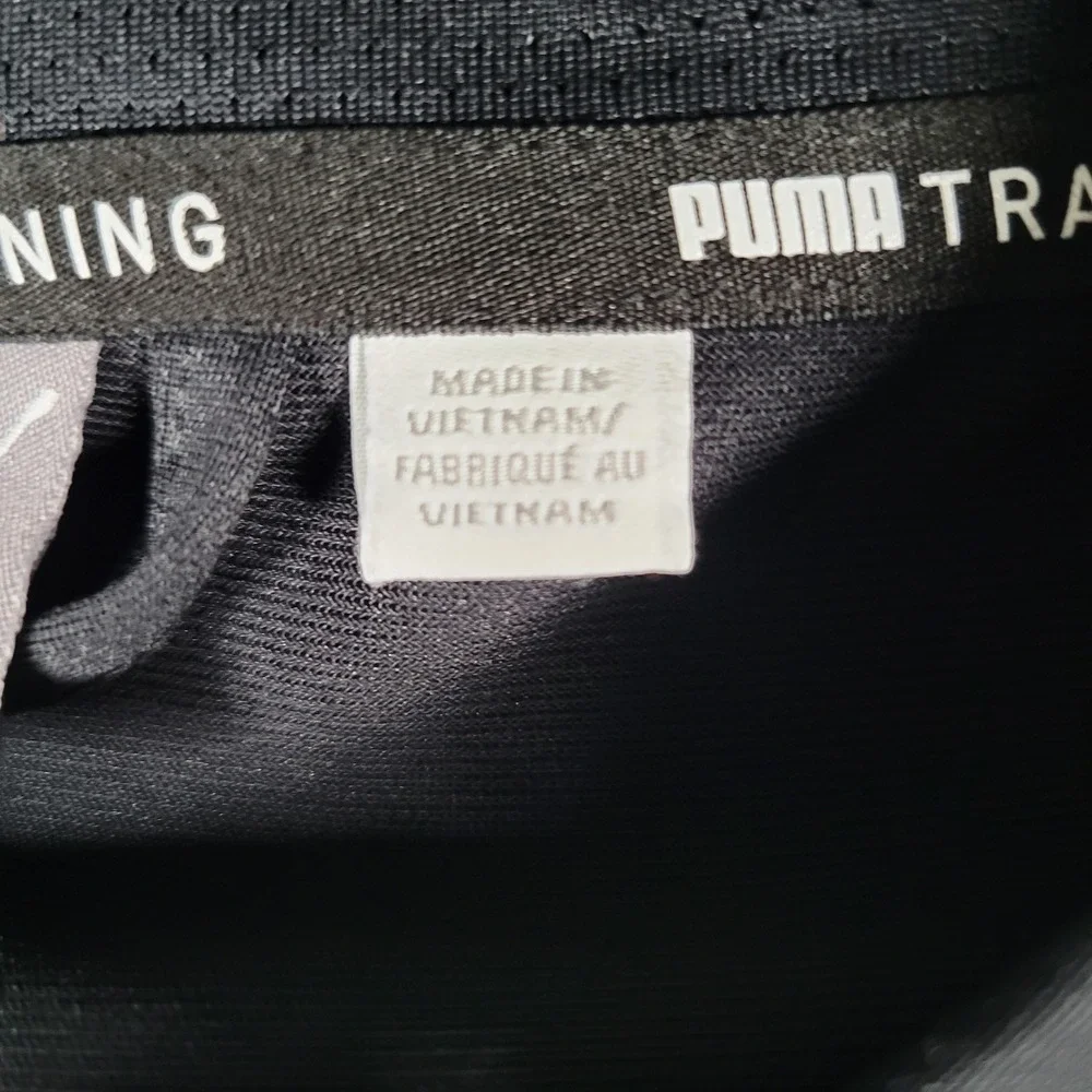 Puma Track Jacket Mens 3XL Black Full Zip Training Mock Neck Athletic Logo